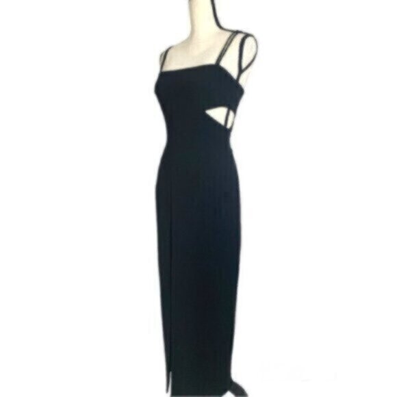 Tahari Black Cut Out Side Maxi Evening Formal Dress - Picture 11 of 16